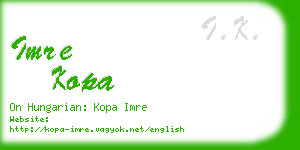 imre kopa business card